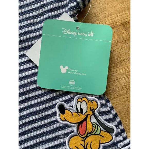 Disney Baby Mickey Pluto Best Buds Striped Romper For Infant Size 3-6M - Picture 8 of 10